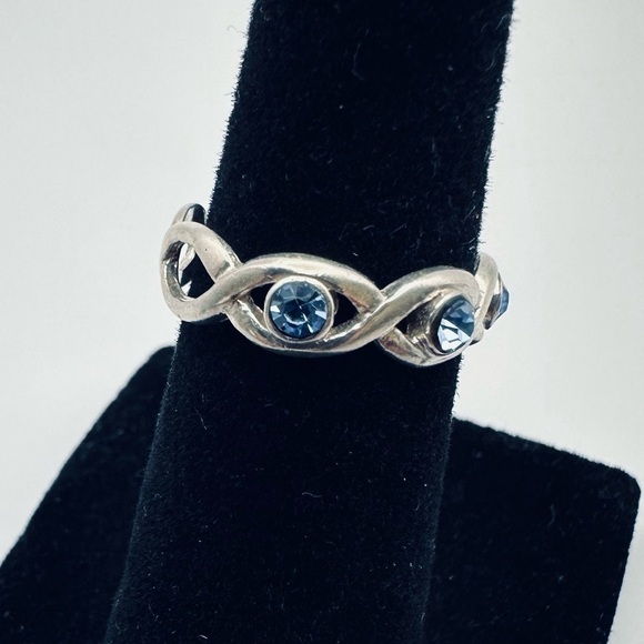 Sterling Silver toe ring with blue stones - Picture 12 of 13